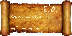 Rostási Olga névjegykártya
